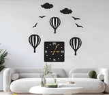 Air Baloon Eagle 3d Bird Design Wooden Wall Clock Home Decor Wall Clock