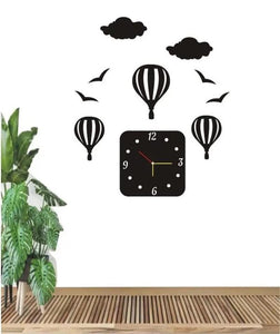 Air Baloon Eagle 3d Bird Design Wooden Wall Clock Home Decor Wall Clock