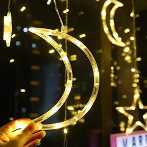 Ramadan Decoration Lights,star & Moon Curtain Lights