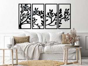 Decorative Tree Wood Wall Art 4 Panels D20