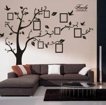 Black 3d Diy Photo Tree Pvc Wall Decals Adhesive Family Wall Stickers