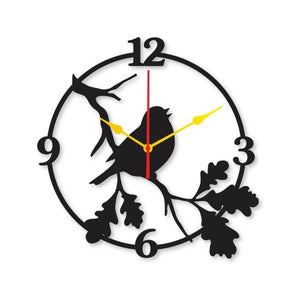 Spparow Wall Clock I Wall Clocks For Bedroom I Quartz Watch Diy Design Black Color