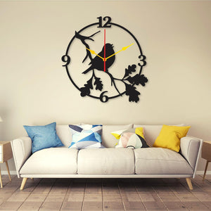 Spparow Wall Clock I Wall Clocks For Bedroom I Quartz Watch Diy Design Black Color