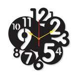 Small To Big Digit Dial Wall Clock Quartz Watch Diy Design Black Color