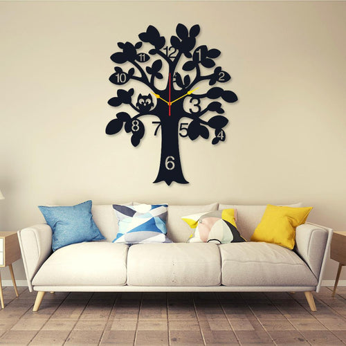 Tree Round Clock Style Modern Design Decoration