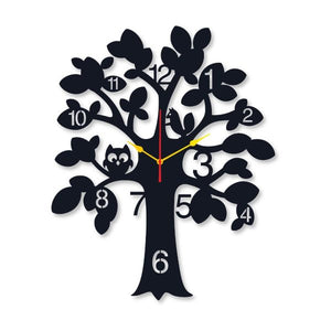 Tree Round Clock Style Modern Design Decoration