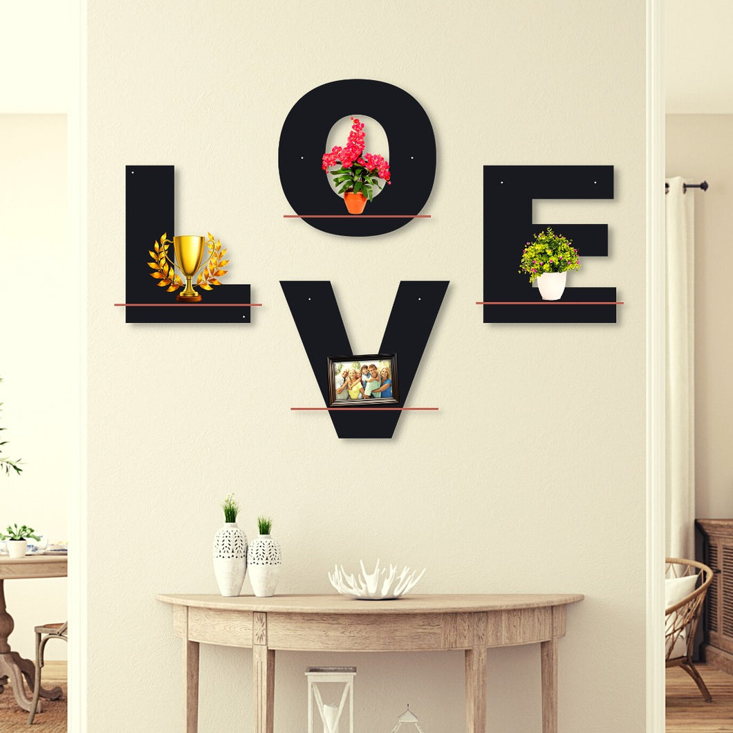 Love Shelves Pack Of Four Wall Art Style Modern Design Decoration