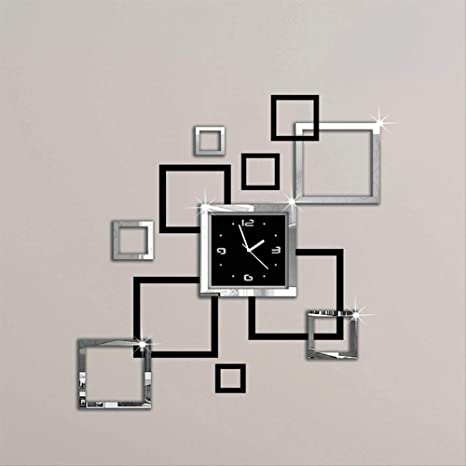 3d Acrylic Mirror Effect Ring Wall Clock Modern Design