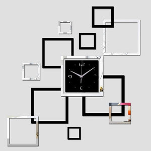 3d Acrylic Mirror Effect Ring Wall Clock Modern Design