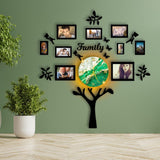 Wooden Wall Family Tree 9 Photos Frame, Modern Diy Design Decoration For Home